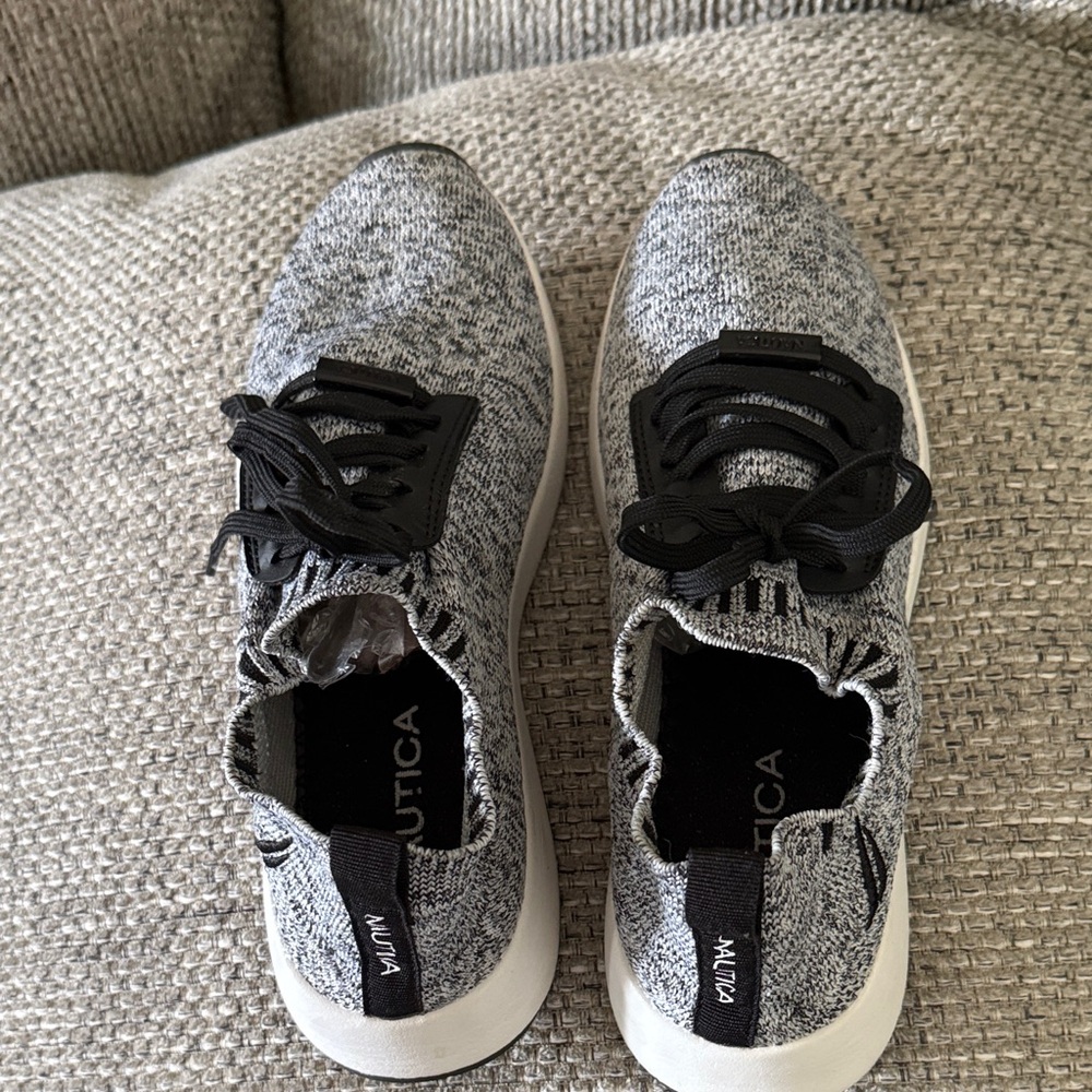 Nautica Black and Gray Knit Sneakers